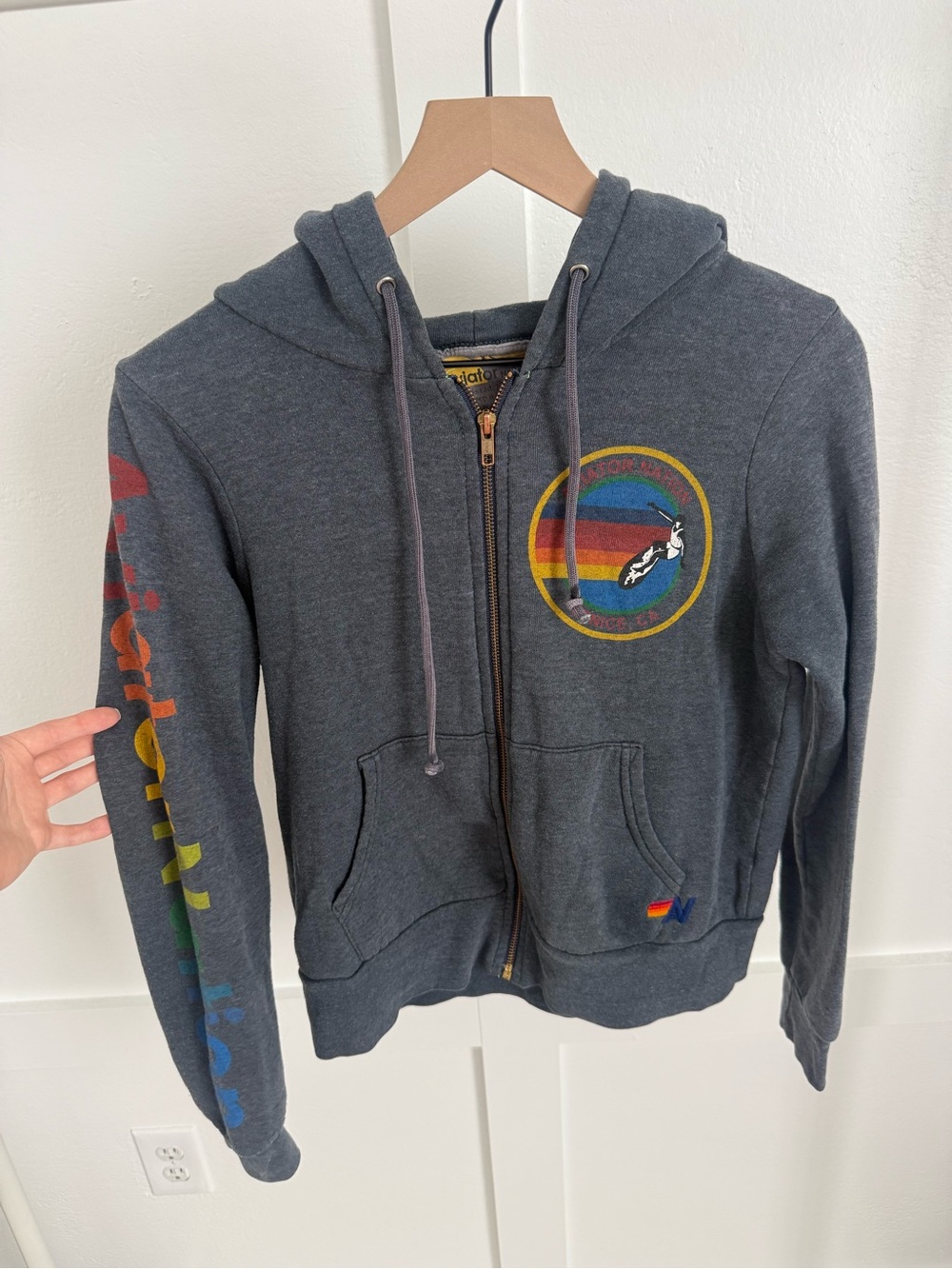 Aviator Nation Gray Zip Up Hoodie